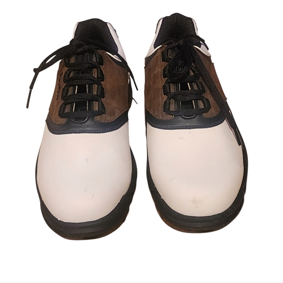 FootJoy Men's White and Brown Golf ShoesSize 9.5M - Picture 3 of 10
